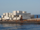 This photo is good, shows great stacking of piling cutoffs to build high profile of reef.