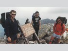 Kerry, Larry &amp; David 1983…The picture was from a backpacking trip at  Baxter State Park in Maine. We are at the top of Mt. Katahdin; the end/beginning (depending on which direction you walked) of the Appalachian trail. Kerry is on the left, his brother Larry is in the center, and I am on the right.  We did a lot of camping together. This trip was, if I remember correctly, about a week  in the woods. As you can see by our scruff we were close to the end of the trip.