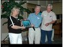 John Burke, President MCAC Reef Fund, awarding the Stuart Corinthian Yacht Club Reef 'Naming Rights' to Commodore Cher and Jim Foth.